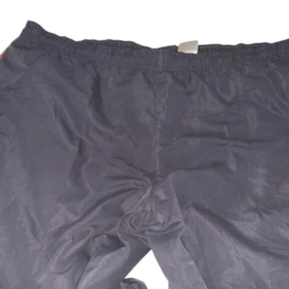 Women's Black Athletic Track Pants W/ Orange Stripe Elastic Waist Size XL Polyes - Picture 7 of 10